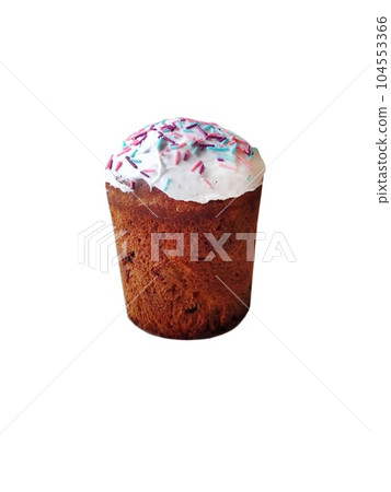 Easter cupcake isolated on white background Easter cupcake isolated on white background 104553366