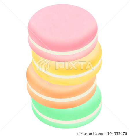 Drawing of macarons isolated on transparent background for usage as an illustration, food, snacks, bakery and eating concept Drawing of macarons isolated on transparent background for usage as an illustration, food, snacks, bakery and eating concept 104553476