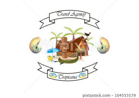 Tropicana abstract travel agency emblem 104553579