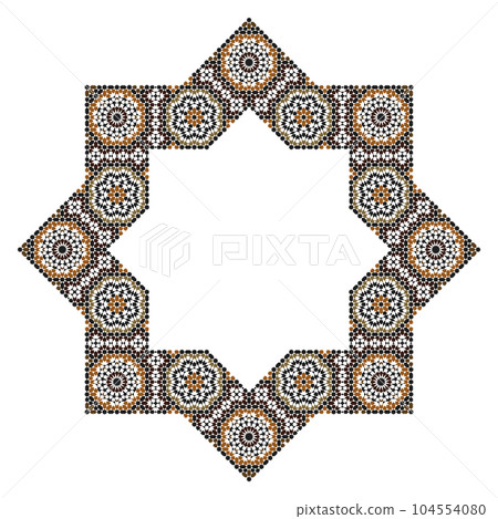 Decorative octagonal star with an ornament Zellij 104554080