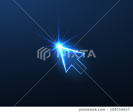 Click. Computer mouse arrow cursor pointer. Click here button, buy now, online oder, digital icon, web link, choice concept. 104554657