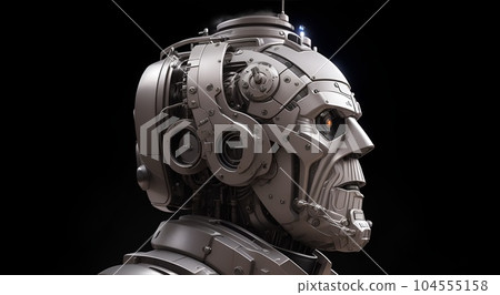 Profile of a robot in the shape of an elderly man 104555158
