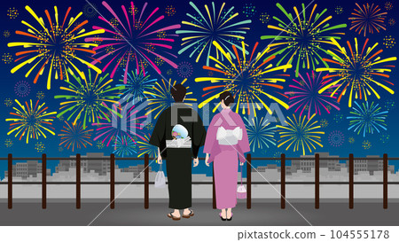 煙花浴衣情侶 104555178