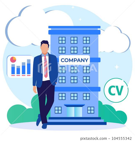 Illustration vector graphic cartoon character of company 104555342
