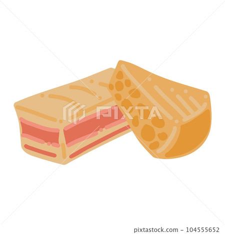 Sliced cake. Vector hand draw cartoon illustration. 104555652