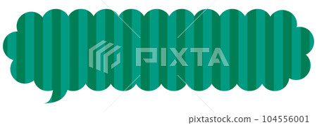 Speech bubble illustration 11 [stripe pattern (green)] 104556001
