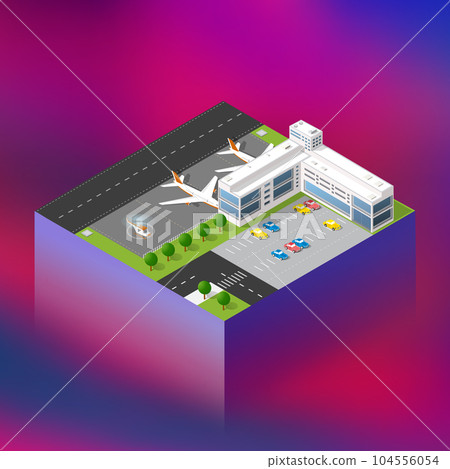 City future smart urban Isometric night lights architecture 3D illustration City future smart urban Isometric night lights architecture 3D illustration 104556054