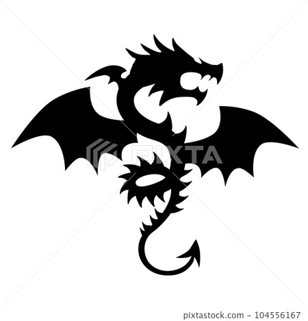 龍圖標。龍年生肖。新年賀卡材料。 龍圖標。龍年生肖。新年賀卡材料。 104556167