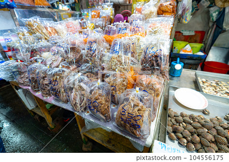 snacks from dried salted seafood 104556175