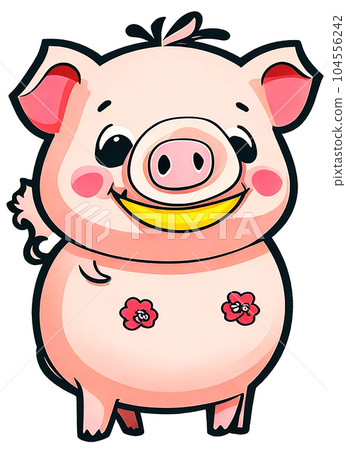 cute little pink pig cute little pink pig 104556242