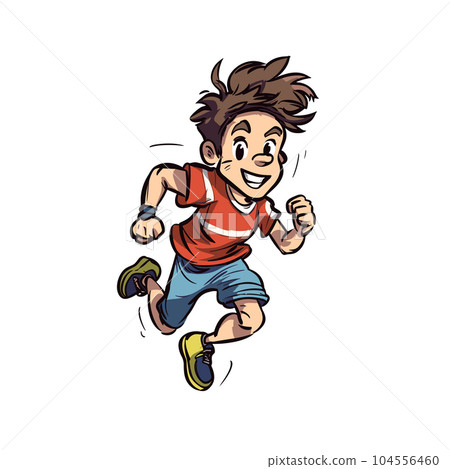 Runner hand-drawn illustration. Runner. Vector doodle style cartoon illustration Runner hand-drawn illustration. Runner. Vector doodle style cartoon illustration 104556460