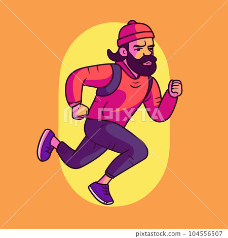 Runner hand-drawn illustration. Runner. Vector doodle style cartoon illustration Runner hand-drawn illustration. Runner. Vector doodle style cartoon illustration 104556507