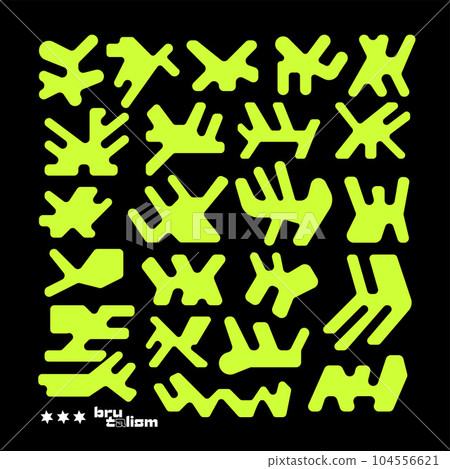 Abstract geometric shapes set, brutalism forms collection, bold memphis geometric elements. Trendy minimalist basic figures, modern graphic design. Simple vector illustration. Abstract geometric shapes set, brutalism forms collection, bold memphis geometric elements. Trendy minimalist basic figures, modern graphic design. Simple vector illustration. 104556621