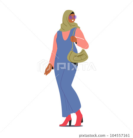 Confident And Empowered Muslim Woman Character Embraces Her Faith While Navigating The Complexities Of The Modern World 104557161