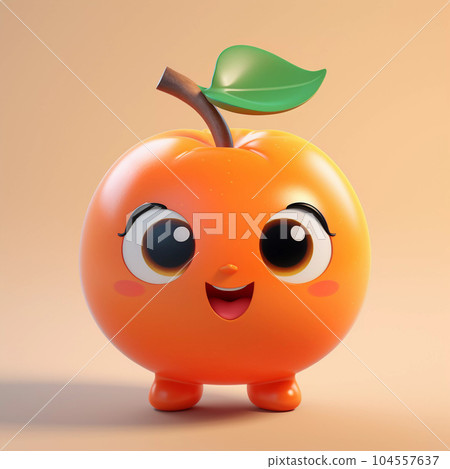Cute Persimmon Happy Cartoon Character Cute Persimmon Happy Cartoon Character 104557637