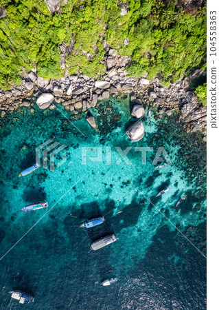 Aerial view of Shark Bay in koh Tao, Thailand Aerial view of Shark Bay in koh Tao, Thailand 104558363