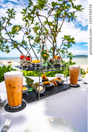 Afternoon tea in Lamai beach resort in Koh Samui, Thailand 104558438