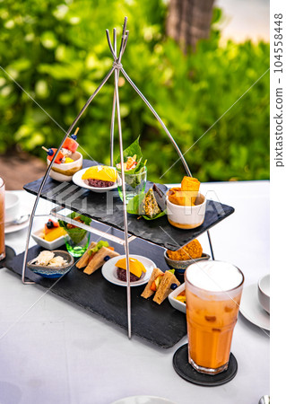 Afternoon tea in Lamai beach resort in Koh Samui, Thailand 104558448