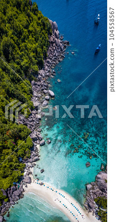 Aerial view of Koh Nang Yuan island in koh Tao, Thailand 104558567