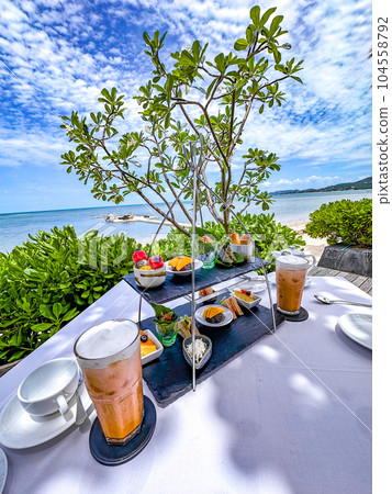 Afternoon tea in Lamai beach resort in Koh Samui, Thailand 104558792