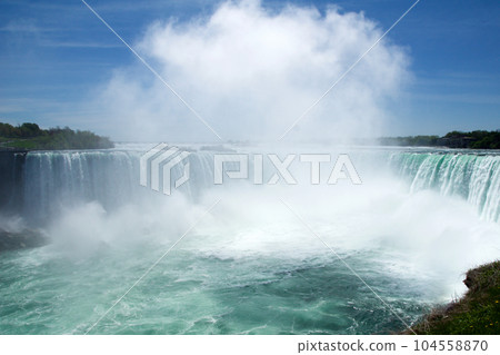 NIAGARA FALLS, ONTARIO, CANADA - MAY 21st 2018: Horseshoe Falls at Niagara Falls viewed from the canadian side 104558870