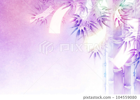 竹林隨風搖曳，條狀水彩畫 104559080