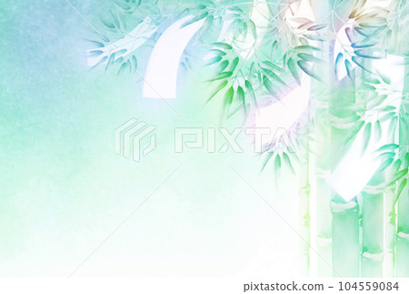 竹林隨風搖曳，條狀水彩畫 104559084