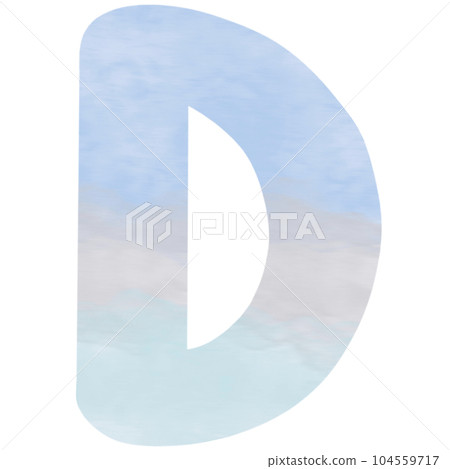 Letter D hand drawn watercolor texture 104559717