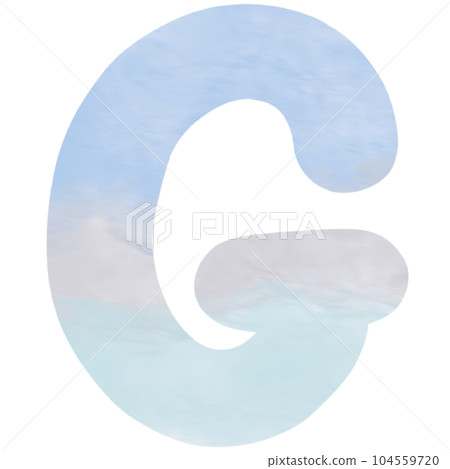 Letter G hand drawn watercolor texture 104559720
