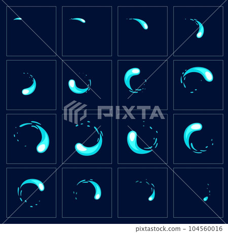 Blue circle with swirl. Wave sign. Spiral motion Stock Vector