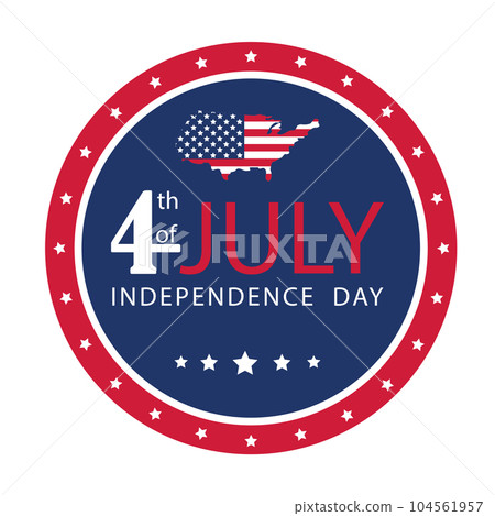 4th of July. USA Independence Day. USA independence day round icon. Usable for greeting cards, banner, background. Vector 4th of July. USA Independence Day. USA independence day round icon. Usable for greeting cards, banner, background. Vector 104561957