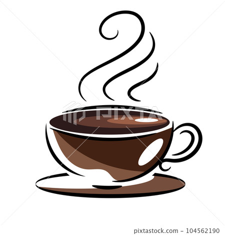 Cup of Fresh Coffee. Vector Illustration. Flat Style. Decorative Design for Cafeteria, Posters, Banners Cup of Fresh Coffee. Vector Illustration. Flat Style. Decorative Design for Cafeteria, Posters, Banners 104562190