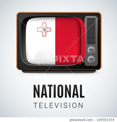 Round glossy icon of Malta 104563354