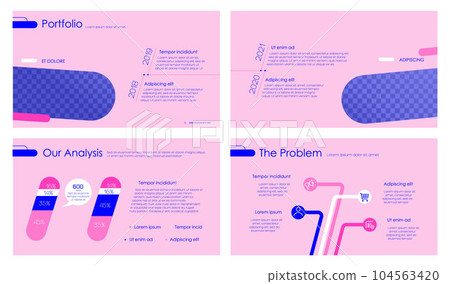 Creative presentation templates elements on a purple background. Vector infographics. 104563420