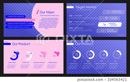 Creative presentation templates elements on a purple background. Vector infographics. 104563421