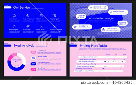 Creative presentation templates elements on a purple background. Vector infographics. 104563422