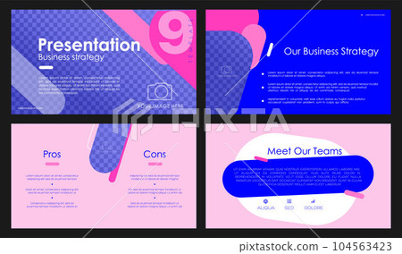 Creative presentation templates elements on a purple background. Vector infographics. 104563423