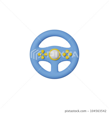 Gamepad or joypad in shape of steering wheel, 3d vector illustration isolated 104563542