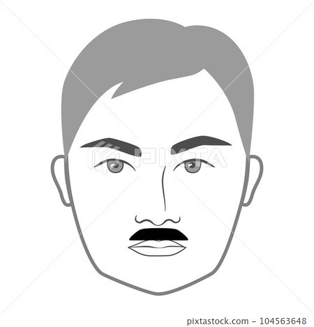 Lampshade mustache Beard style men face illustration Facial hair. Vector grey black portrait male Fashion template  104563648