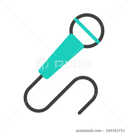 Microphone flat line icon isolated on white background. Abstract classic mic logo. Minimal mike sign outline design. Technology concert performance element. Karaoke music equipment illustration 104563751