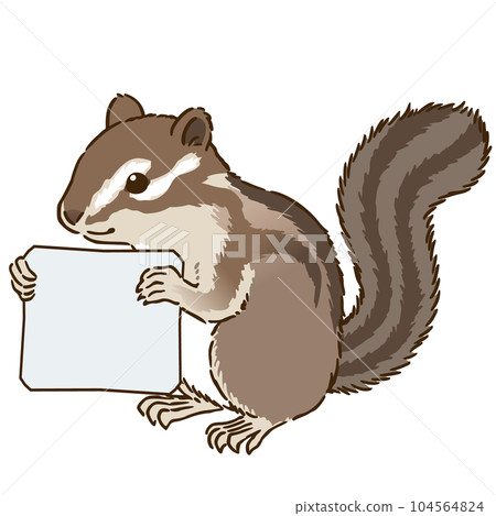 chipmunk with message board chipmunk with message board 104564824