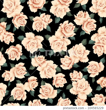 適合紡織品的美麗玫瑰設計， 104565229