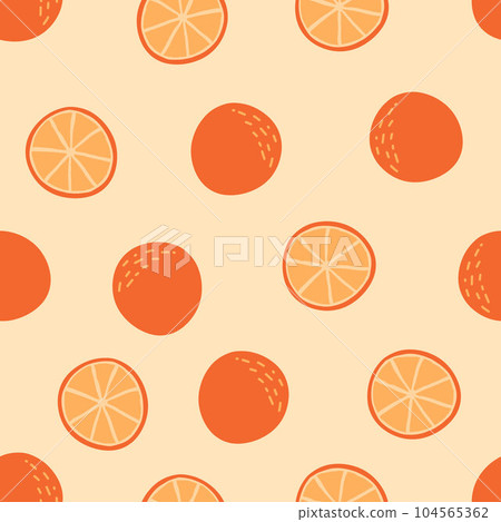 Orange and Slices Pattern Vector Illustration. Fresh Orange fruit repeating pattern. Vintage and retro style for wallpaper, wrapping paper, web and digital printables, fashion, design, fabric, clothes Orange and Slices Pattern Vector Illustration. Fresh Orange fruit repeating pattern. Vintage and retro style for wallpaper, wrapping paper, web and digital printables, fashion, design, fabric, clothes 104565362