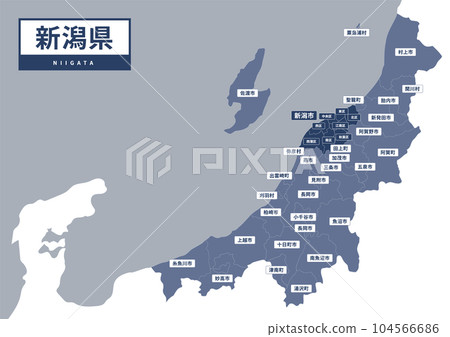 Map (with place names) - Niigata Prefecture 104566686