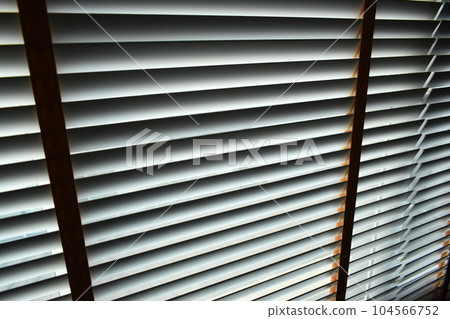 white blinds curtain put on the window, interior design white blinds curtain put on the window, interior design 104566752