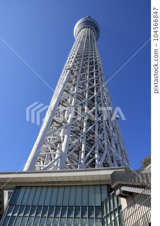 東京晴空塔和晴空街道的風景 東京晴空塔和晴空街道的風景 104566847