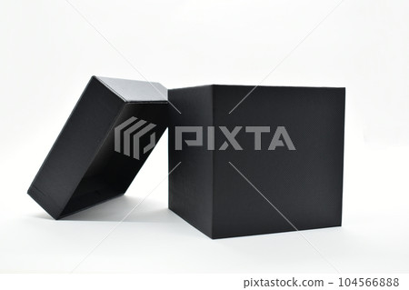black paper box on white background, packaging industry black paper box on white background, packaging industry 104566888