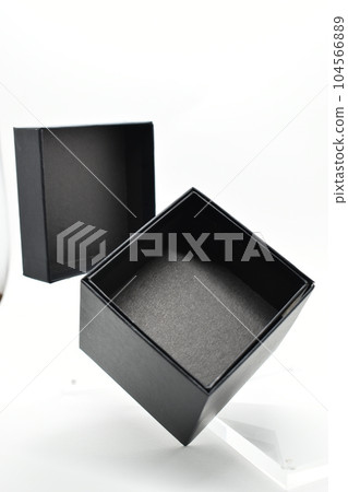 black paper box on white background, packaging industry black paper box on white background, packaging industry 104566889