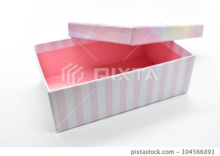 open beautiful pink box on white background, package for design open beautiful pink box on white background, package for design 104566891