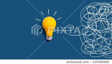 Clarifying complex ideas theme with light bulb Clarifying complex ideas theme with light bulb 104566966
